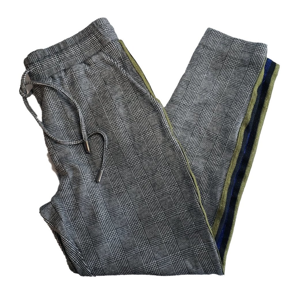 Anthropologie Maeve Classy Plaid Side Stripe Joggers Women's XS